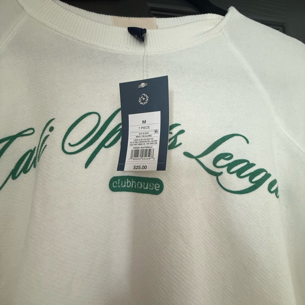 Universal Thread White Sweatshirt with Green Accents - Picture 2 of 2